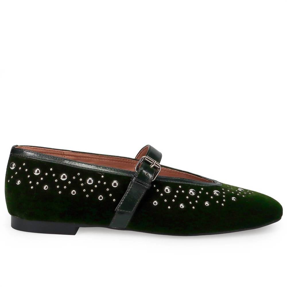NEW BIBI LOU women's naila flat in forest velvet